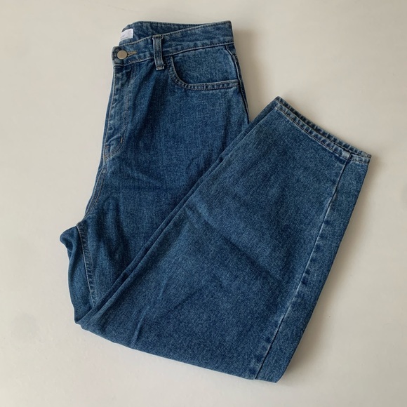 Oak + Fort Tapered High Waisted Mom Jeans, Size L - Picture 2 of 5